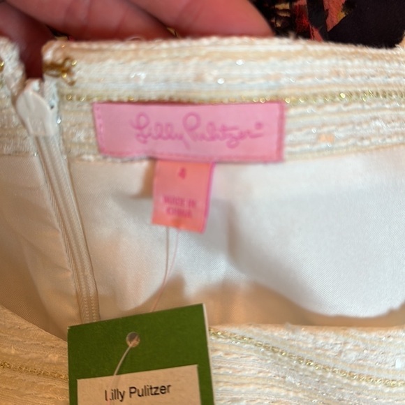 Lilly Pulitzer White and Gold Striped Dress - Picture 13 of 13